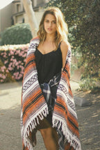 Del Mex Classic Mexican Blanket, Large Authentic Woven Falsa Throw (70"x50"), Artisan Southwest Décor for Beach, Yoga, Outdoors (Red)