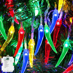 Chili Pepper String Lights, 40 LED 21Ft Chili Pepper Fairy Lights Battery Operated for Indoor Outdoor Garden Pool Birthday Mexican Party Wedding Christmas Summer Tropical Decor