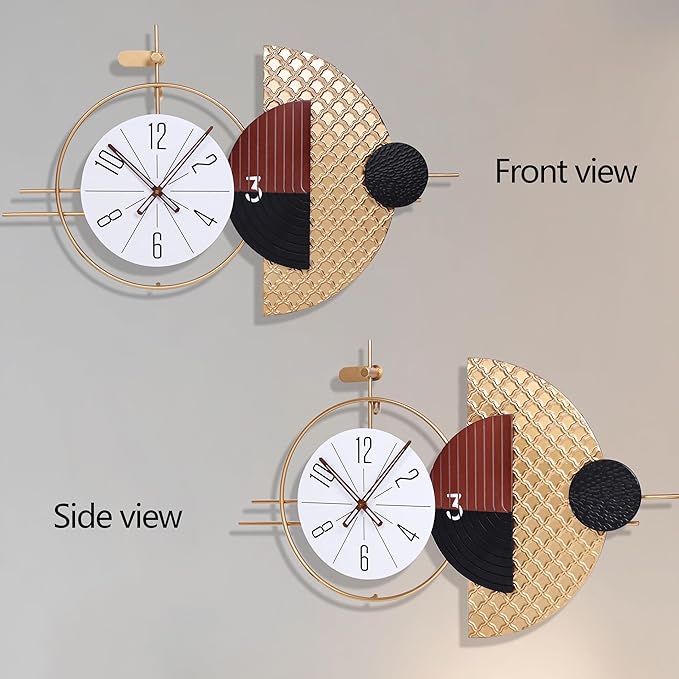 31x19 Inch Wall Clocks Battery Operated for Living Room Silent Non Ticking, Decorative Analog Clocks for Home Decor, Dining Room, Kitchen, Bedroom, Office