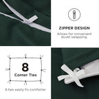 Bedsure Duvet Cover King Size with Fitted Sheet - 4 Pieces Prewashed Cotton-Like Extra Soft Bedding Set, Includes 1 Duvet Cover 104x90 Inches, 2 Pillow Shams, 1 Fitted Sheet, Forest Green