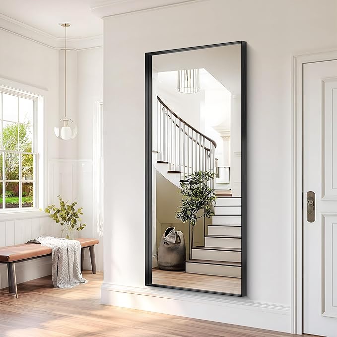 Black Bathroom Mirror, 72x30 Inch Rectangular Deep Frame Mirror, Large Wall Mounted Bathroom Vanity Mirror Over Sink for Bedroom,Restroom, Living Room, Hangs Vertically or Horizontally