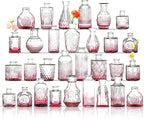 Bud Vases in Bulk 30, Pink Glass Vases for Centerpieces, Small Vase for Flowers, Small Flower Vase for Centerpieces, Mini Vintage Vases for Wedding Table Decor