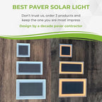 LUMENGY Solar Paver Light 6×9 inch, 2700K, Up to 20 Hours Continuous Lighting, Stainless Steel, Thick Glass, Glare-Free Illumination for Driveways, Pathways & Garden, Waterproof & Drive-Over Rated