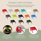 WestinTrends Outdoor Ottoman, Patio Adirondack Ottoman Foot Rest, All Weather Poly Lumber Folding Foot Stool for Adirondack Chair, Widely Used for Outside Porch Pool Lawn Backyard, Red