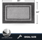 PURRUGS Dirt Trapping Door Mat 24" x 36", Non-Slip/Skid Machine Washable Entryway Rug, Shoes Scraper, Area Rug, Super Absorbent Welcome Mat for Muddy Wet Shoes and Paws, Light Grey & Dark Grey