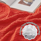 EMME Cotton Throw Blanket - 100% Muslin Soft, Breathable Gauze - All Season, Lightweight - Pre-Washed - Orange Rust, 50"x70"