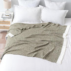 MIULEE Super Soft Throw Blanket for Couch, Olive Green Cozy Fluffy Warm Blankets Lightweight Knit Throw Blankets for Sofa, Bed, Chair, Living Room, Camping, Picnic, 50 x 60 inch