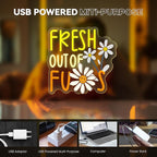 FRESH OUT OF FUS Neon Sign, Funny Novelty Neon Signs for Wall Decor, Dimmable Acrylic Neon Lights for Living Room Bedroom Party Decorations, Perfect Gifts