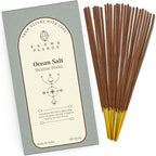 Ocean Salt Incense Sticks, Organic Hand Dipped 100 Sticks with Natural Herbs & Aromatic Ingredients, Burn Time 45 to 60 Minutes, Incense for Positivity, Yoga, Meditation, Relaxation, Spiritual Gift