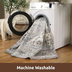 AMOAMI-2X3 Small Rug-Washable Rugs Entryway Mat Indoor-Soft Vintage Non Slip Rugs for Kitchen Laundry Room Bathroom Grey Decorative Accent Rug for in Front of Sink 24 Inch x36 Inch