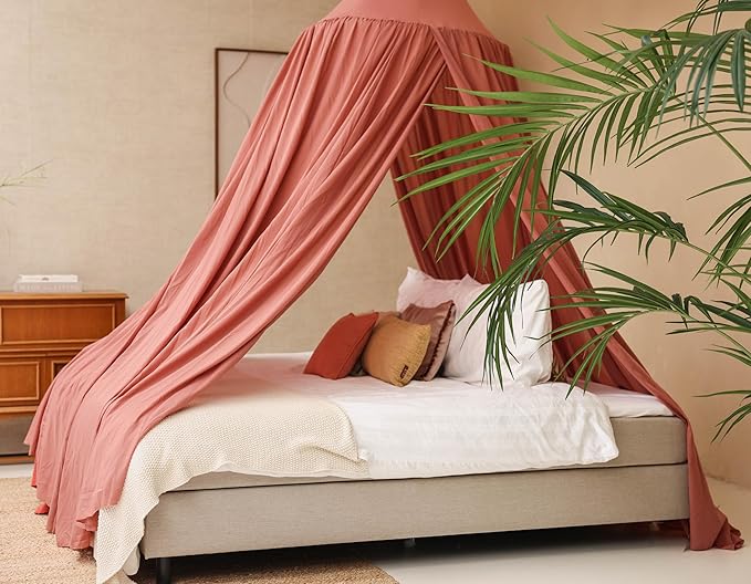 Pink Bed Canopy for Queen and King-Sized Beds | Bedroom Decoration for Teens or Adults | Conical Shape Insect Netting | Mosquito Net in Multiple Colors and Sizes