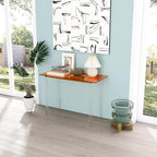 Acrylic Desk, Modern Study Table for Home Office - Extended Surface Multi-Purpose Console & Entryway Table, Sturdy Lightweight Design (42.5-inch, Orange)