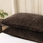 CaliTime Throw Pillow Covers Decorative 20 X 26 Inches Pack of 2 Cozy Chenille Standard Pillow Shams Cases for Couch Sofa Bed Living Room Home Coffee
