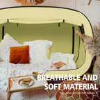 Bed Tent Twin Bed Canopy Portable Dream Tent for Adult Indoor Sleeping Tents with 2 Doors Breathable Private Space Tents, Pale Yellow