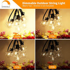 Svater Outdoor String Lights Waterproof 100 FT, LED Patio Lights Outside with 52 Shatterproof G40 Bulbs, Dimmable Hanging Globe Lighting for Bistro Backyard Cafe Market Porch, Warm White 2700K