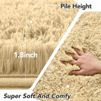 Beige Round Rug for Bedroom: 4x4Feet Soft and Fluffy Area Rug for Living Room- Round Furry Plush Carpet for Bedroom- Shag Rugs for Dorm, Home Decor