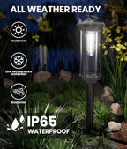 4 Pack Solar Pathway Lights Outdoor, Modern Super Brightness LED Path IP65 Waterproof Garden Lights Solar Powered Landscape Lighting for Outside Yard Garden Driveway Walkway