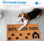 PLUS Haven Coco Coir Door Mat with Heavy Duty Backing, Natural Wipe Your Paws Doormat, 17.5”x30” for Entrance, Front Porch, Easy to Clean Entry Mat, Outdoor and Indoor Uses, Home Decor