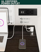 Frylr Small Folding Computer Desk – 35.8 Inch Portable Table for Craft and Study, Lightweight Desk for Small Spaces, Foldable Laptop Table Built-in AC/USB Outlets for Convenience, Dark Oak