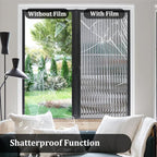 Beautyhero Window Privacy Film, Frosted Reeded Glass Cling, 3D Decorative Coverings with UV Blocking, Adhesive Stickers for Bathroom Doors Cabinet