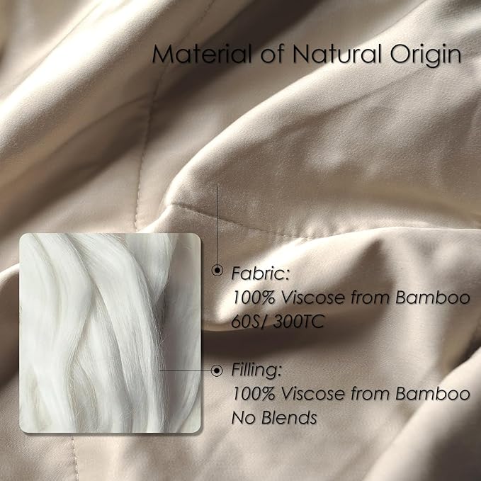 EP Mode Lightweight Quilt Blanket for Summer, Viscose from Bamboo Fabric & Filling, Natural, Breathable & Machine Washable- Sandshell, King