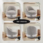 COLAMY Swivel Accent Chair Set of 2, 360° Swivel Round Chair with Hidden Storage, Modern Small Barrel Armchair for Living Room/Bedroom, LightGrey