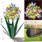 Homight Solar Metal Agave Butterfly Flower Stick Garden Sculpture - Outdoor Gift, Christmas Lights, Swaying Butterfly Sunflower Lights - Solar Outdoor (2 pcs Green)