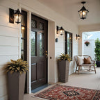 JUMMICO Set of 2 Resin Rattan Tall Planters for Outdoor Plants, Large Tapered Planters with Drainage Holes&Inner Trays, Flower Pots for Garden, Patio, Porch, Backyard (Brown, 32'')