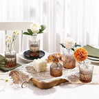 Bud Vases in Bulk 30, Glass Vases for Centerpieces, Small Vases for Flowers, Small Flower Vases for Centerpieces, Mini Vintage Vases, Amber Bud Vase for Wedding Table Decor