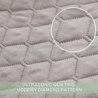 Exclusivo Mezcla Reversible King Size Quilt Bedding Set with Pillow Shams, Lightweight Quilts King Size, Soft Bedspreads Bed Coverlets for All Seasons - (Light Grey, 104"x96")