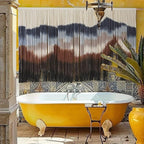 Flber Large Macrame Wall Hanging 57" W x 31" L Handmade Dip Dye Tapestry Bohemian Fiber Art Wall Hanging Mountain Inspired Wall Tapestry Neutral Rustic Wall Decor for Bedroom Living Room