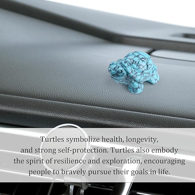 QINJIEJIE Travel Turtle Figurines for Travelers Best Travel Gifts for Women Men Green Turquoise Crystal Healing Crystals Sea Turtle Lovers Office Desk Decor Good Luck Gifts for Traveling Abroad