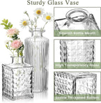 DomeStar 16PCS Glass Bud Vases Set for Bouquet, Small Clear Cylinder Vases for Table Centerpieces Wedding Home DIY