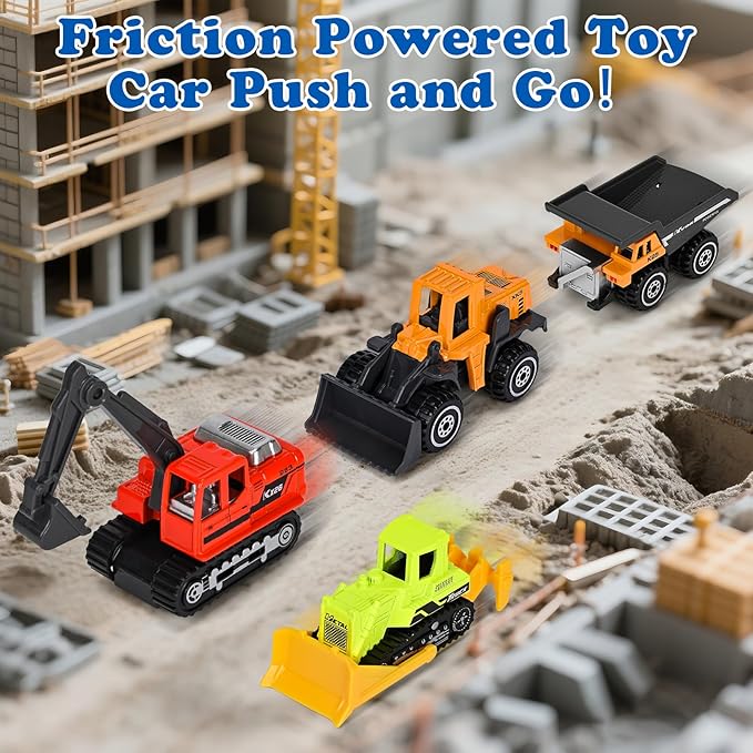 ZHFUYS 12PCS Metal Mini Cars Toy for Kids, Toy Cars for Kids, Trucks Toy Vehicles Set for Toddlers, Party Favors for Toddler Toys,Educational Play, Birthday Gift for Boys Girls