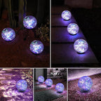 Solar Globe Lights Outdoor Waterproof-Solar Balls-Solar Garden Lights-Orbs for Outside 4 Pack Cracked Glass Ball for Lawn Patio Yard Backyard Decorations