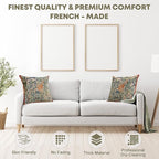 Charlotte Home Furnishings Decorative Tapestry Pillow Cover 19x19 in, Green Pheasant Couch Throw Pillow Cover, French Country Square Cushion Cases for Bed Room Home Decor, Soft Cotton Jacquard Woven