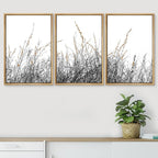 SIGNWIN 3 Piece Framed Canvas Wall Art Wild Grass Field Nature Wilderness Photography Abstract Contemporary Landscape Canvas Prints Home Artwork Decoration for Living Room,Bedroom - 24"x36"x3 Natural