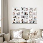 Jerry & Maggie 4×6 collage frame 24 pictures, picture frames collage wall decor, 24 slot picture frame Wall Hanging For 6×4 Photo, White