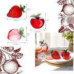 Set of 3 Crystal Fruits Decoration for Home Kitchen Glass Red Strawberry Apple Peach Fruit Figurines Glass Fruits Decor for Wedding Birthday Tabletop Centerpiece