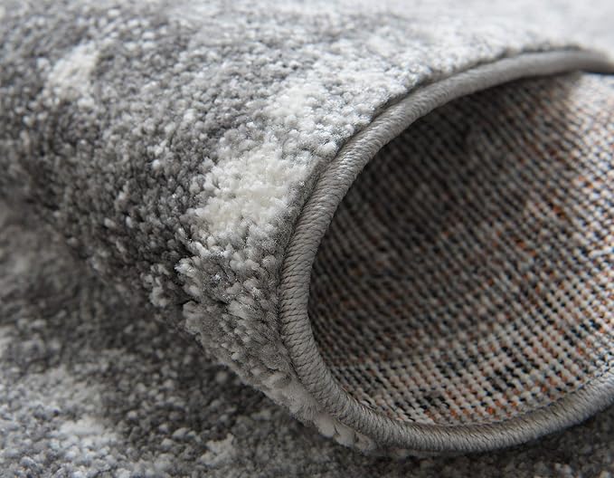 Unique Loom Rosso Collection Vintage, Traditional, Bohemian, Geometric, Distressed, Southwestern Area Rug, 8' 0" x 8' 0", Gray/Ivory