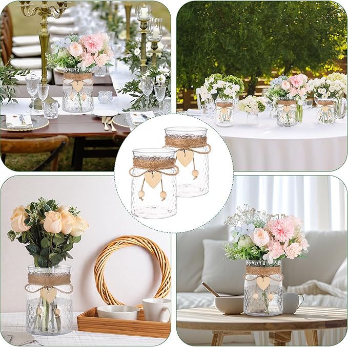 Bud Vase Set of 6 Vases Clear Plastic Small Bud Vases for Flowers Centerpieces Ribbed Vases in Bulk for Wedding Table Decorations Birthday Party Home Decor Housewarming Gifts