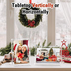 FIXSMITH 4x6 Acrylic Picture Frames 2 Pack, Clear Picture Frame with Stand, Magnetic Acrylic Photo Frames for Tabletop Display Horizontally or Vertically, Acrylic Floating Frame for Home Office