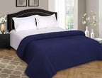 Elvana Home 100% Cotton Bed Blanket, Breathable Bed Blanket King Size, Cotton Thermal Blankets King, Perfect for Layering Any Bed for All Season, Navy Blue