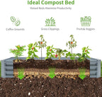 Land Guard 6×3×1ft Galvanized Raised Garden Bed Kit for Vegetables, Galvanized Large Metal Planter Raised Garden Boxes Outdoor(Modern Grey)…