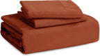 Bedsure Terracotta Duvet Cover Queen Size - 3 Pieces Prewashed Cotton-Like Extra Soft Bedding Set, Includes 1 Duvet Cover 90x90 Inches with Zipper Closure & 2 Pillow Shams, Comforter Not Included