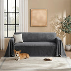 Couch Cover for Dogs Sectional Sofa Covers Washable for 2 Cushion Couch, Chenille Couch Cover Blanket, Sectional Sofa Slipcovers, Multi-Use Furniture Protector for Kids, Pets, 71" X118", Dark Grey