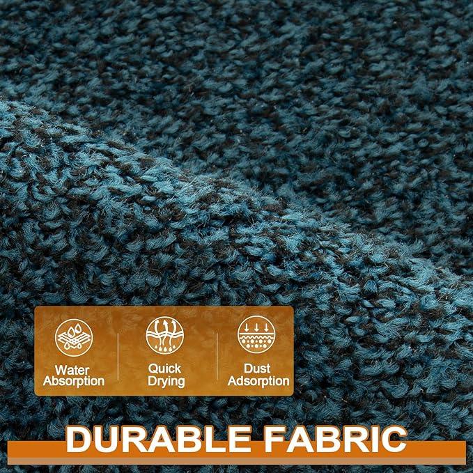 Mibao Front Door Mat, Dirt Trapper Welcome Mat for Outdoor Indoor, Non-Slip Waterproof Doormat, Durable Machine Washable Low Profile Entry Rug for Back Door Outside Patio Porch, 72" x 24", Blue