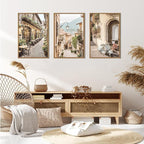 HPINUB Foreign Scenery Framed Canvas Wall Art Set,Vintage Travel City Wall Decor,Modern Minimalist Europe Street Picture Artwork Nature Landscape Art Print for Living Room,Bedroom-24 x36 x3