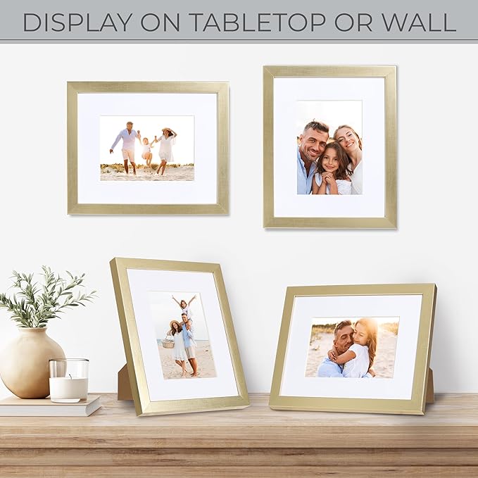Sheffield Home 4 Piece Gallery Wall Frame Set, 8x10 Inch, Gold