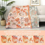 Boho Throw Blanket for Bed - 100% Pure Cotton Ultra Soft Rustic Quilt - Farmhouse Decor Bed Blankets, All Season Rustic Throw for Sofa Couch Chair(91''x 98'', Floral)